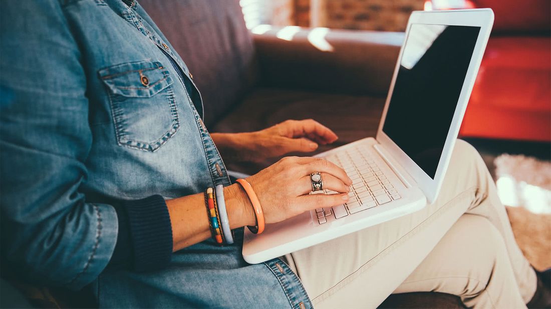 Woman on laptop writing the perfect email