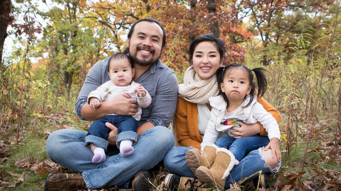 Touger and Mykou Thao with their children.
