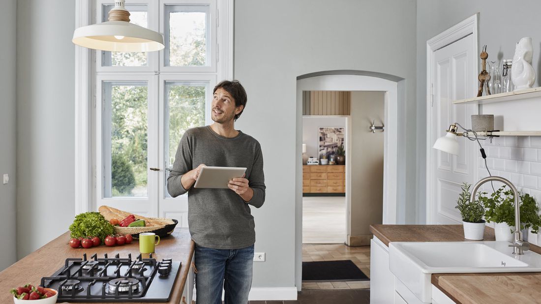 Man upgrading to a smart home.