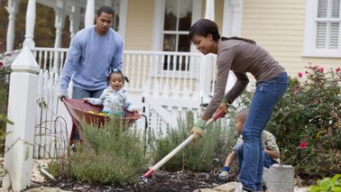 family gardening together September Buy Skip