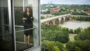 Tamika Tremaglio in her office after building a successful career