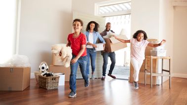 family moving into new home
