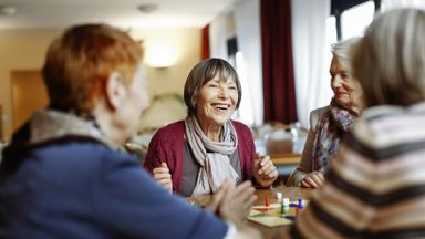 Senior woman in assisted living facility