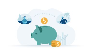 illustration of person planning to save for retirement